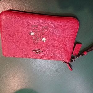 Coach X Disney Red Leather Wristlet